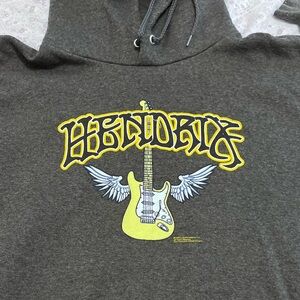 2005 Hendrix Zion Rootswear Charcoal Hoodie with Yellow Guitar Graphic